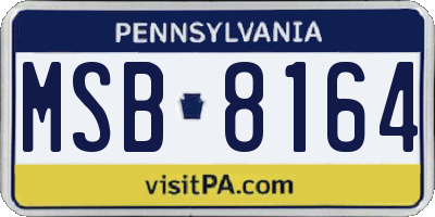 PA license plate MSB8164