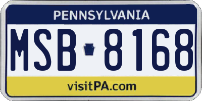 PA license plate MSB8168