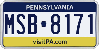 PA license plate MSB8171