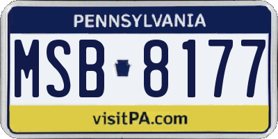 PA license plate MSB8177
