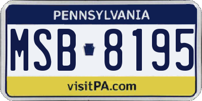 PA license plate MSB8195