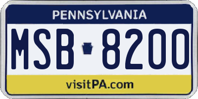 PA license plate MSB8200