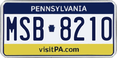 PA license plate MSB8210