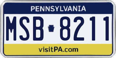 PA license plate MSB8211