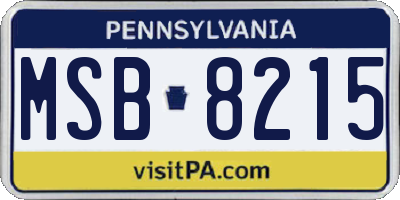PA license plate MSB8215