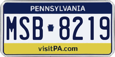 PA license plate MSB8219