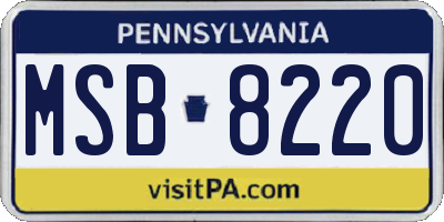 PA license plate MSB8220