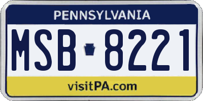 PA license plate MSB8221