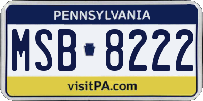 PA license plate MSB8222