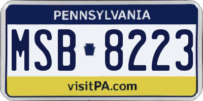 PA license plate MSB8223