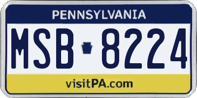 PA license plate MSB8224