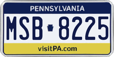 PA license plate MSB8225