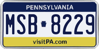 PA license plate MSB8229
