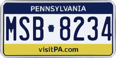 PA license plate MSB8234