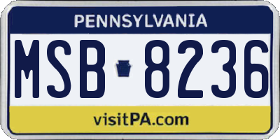 PA license plate MSB8236