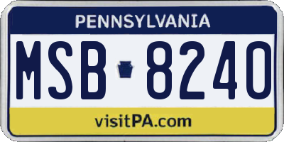 PA license plate MSB8240