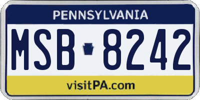 PA license plate MSB8242