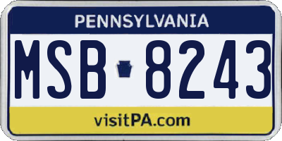 PA license plate MSB8243
