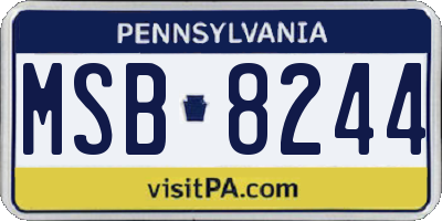 PA license plate MSB8244