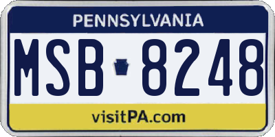 PA license plate MSB8248