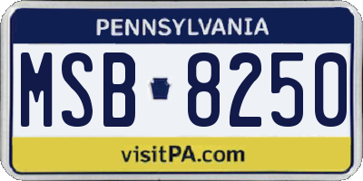 PA license plate MSB8250