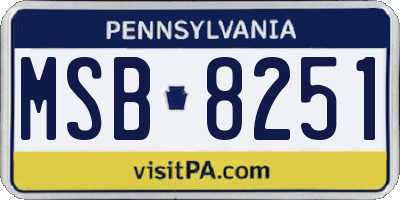PA license plate MSB8251