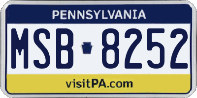 PA license plate MSB8252