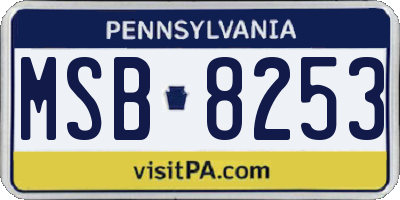 PA license plate MSB8253