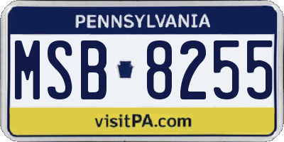 PA license plate MSB8255