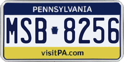 PA license plate MSB8256