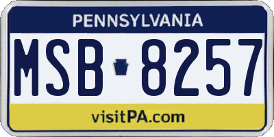 PA license plate MSB8257