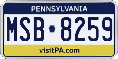 PA license plate MSB8259