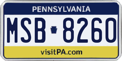 PA license plate MSB8260
