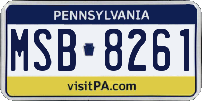 PA license plate MSB8261