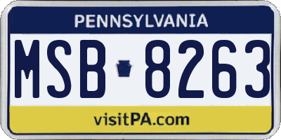 PA license plate MSB8263