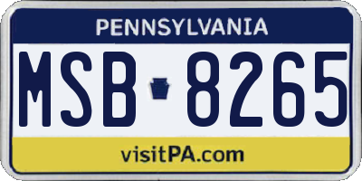 PA license plate MSB8265