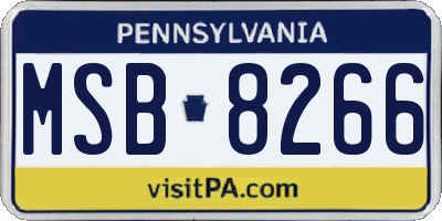 PA license plate MSB8266
