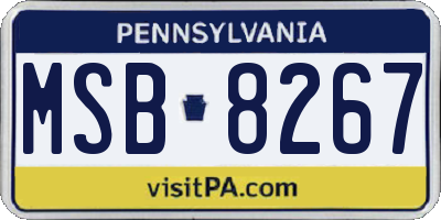 PA license plate MSB8267