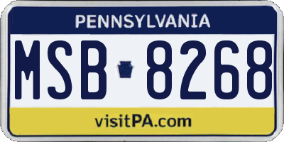 PA license plate MSB8268