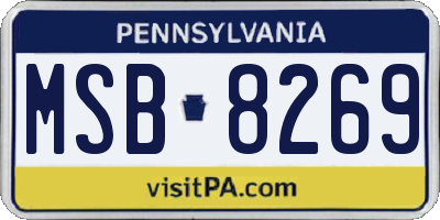 PA license plate MSB8269