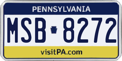 PA license plate MSB8272