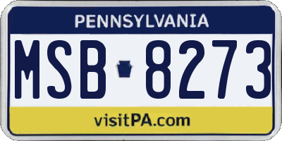 PA license plate MSB8273
