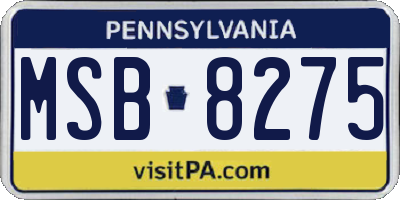 PA license plate MSB8275