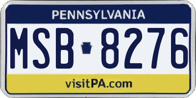PA license plate MSB8276