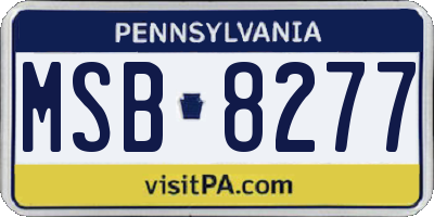 PA license plate MSB8277