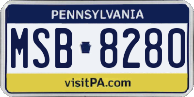 PA license plate MSB8280