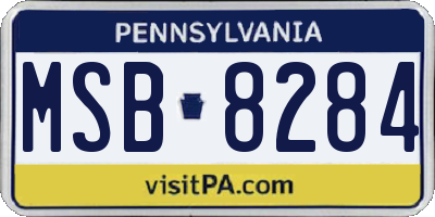 PA license plate MSB8284