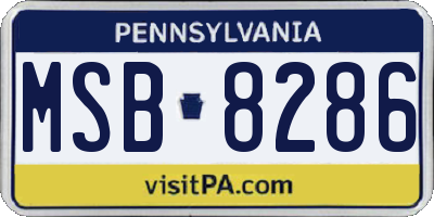 PA license plate MSB8286