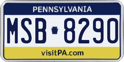 PA license plate MSB8290