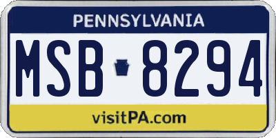 PA license plate MSB8294